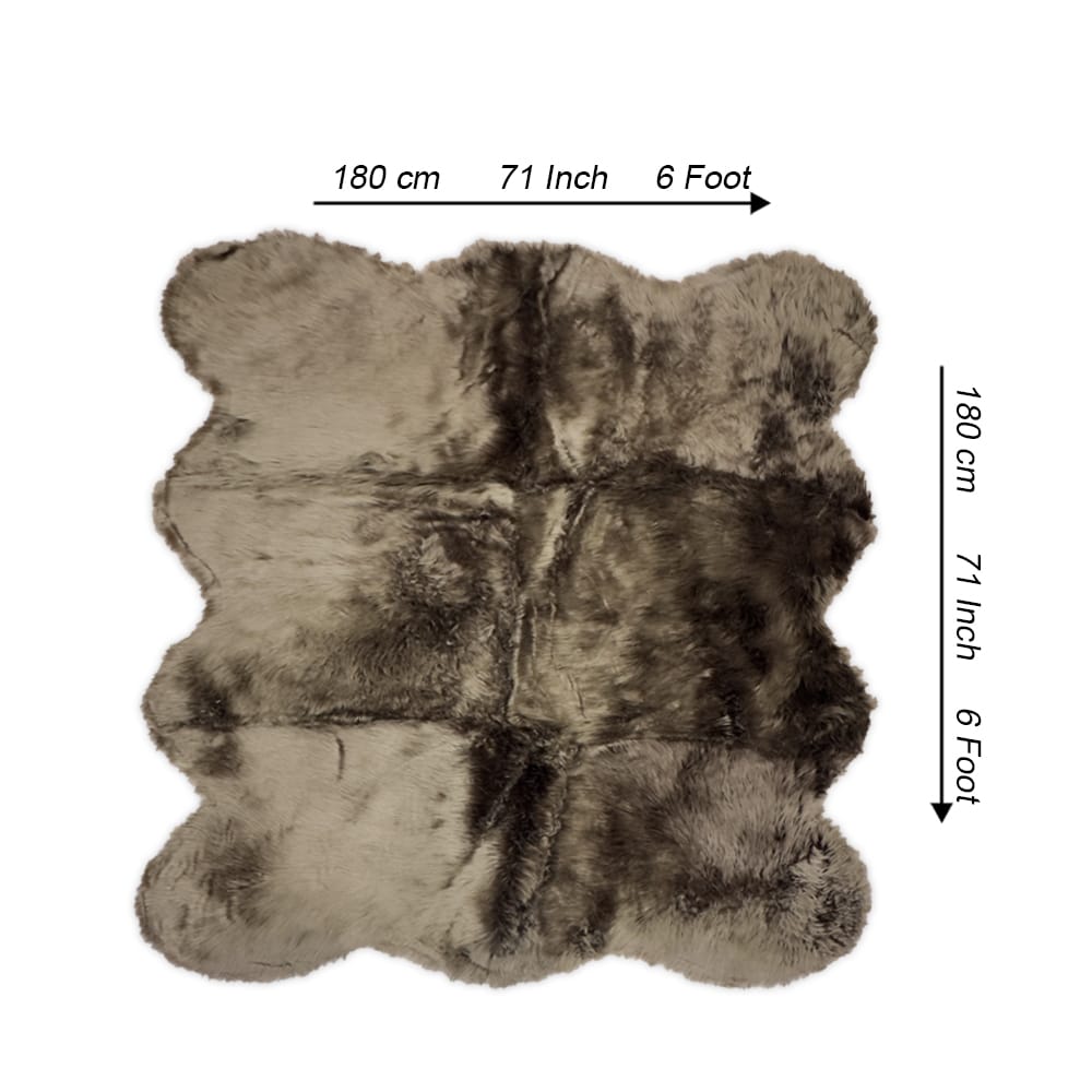 luxe furry rug brown