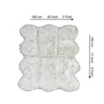 lounge size furry rug 160 180cm grey white