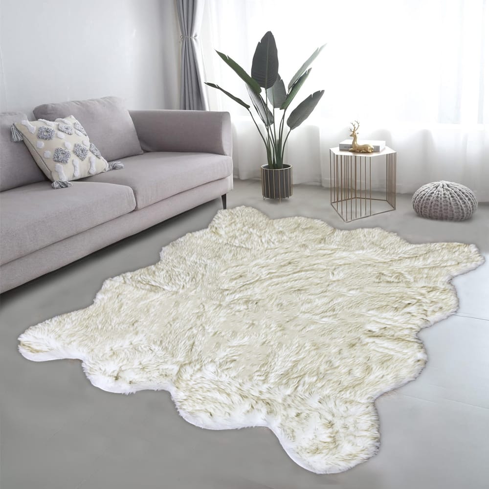luxe rug yellow white