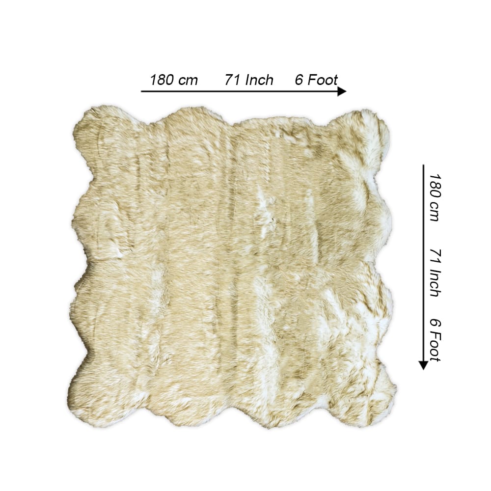 luxe furry rug yellow