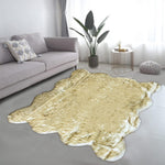 luxe furry rug yellow