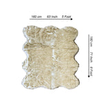 lounge size furry rug 160 180cm yellow white