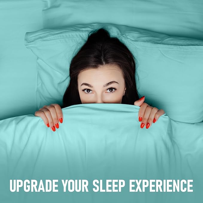 Microfiber Aqua Blue Dyed Solid Bed Sheet Set
