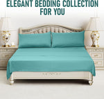 Microfiber Aqua Blue Dyed Solid Bed Sheet Set