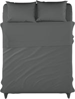 Microfiber Grey Dyed Solid Bed Sheet Set