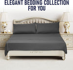 Microfiber Grey Dyed Solid Bed Sheet Set