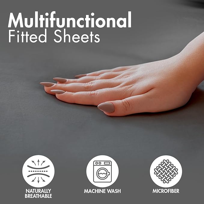 Microfiber Grey Dyed Solid Bed Sheet Set