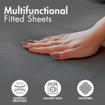 Microfiber Grey Dyed Solid Bed Sheet Set