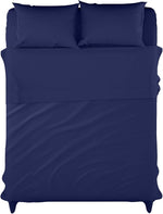 Microfiber Navy Blue Dyed Solid Bed Sheet Set