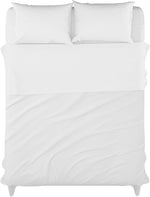 Microfiber White Dyed Solid Bed Sheet Set