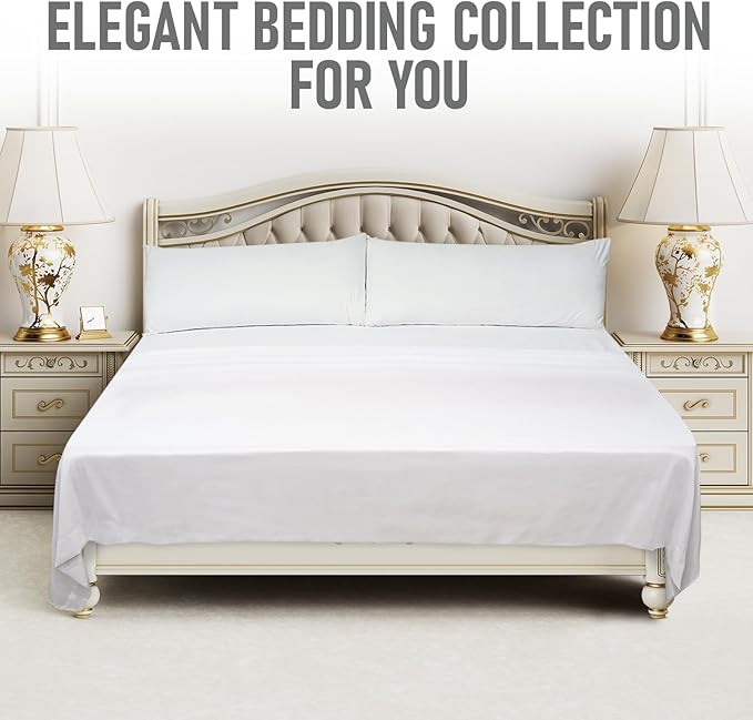 Microfiber White Dyed Solid Bed Sheet Set