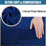 modern velvet dining chair seat cover navy blue