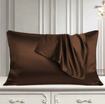 pair of satin pillow cover brown 1 pillow cover.