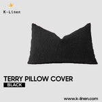 pair of terry pillow cover black pillow cover.