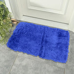 plush foot matt blue