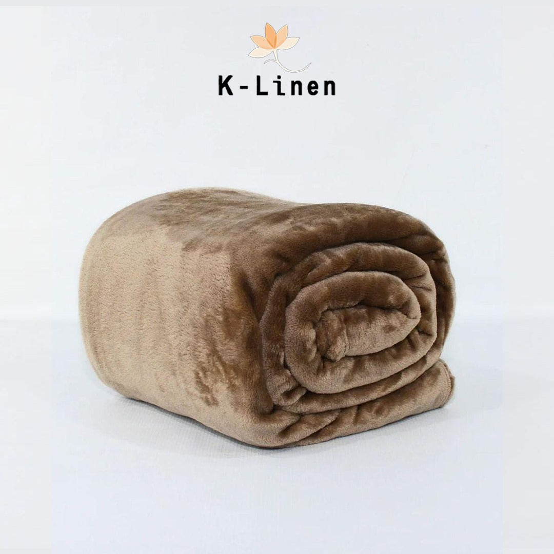 beige microfiber plush blanket blanket.