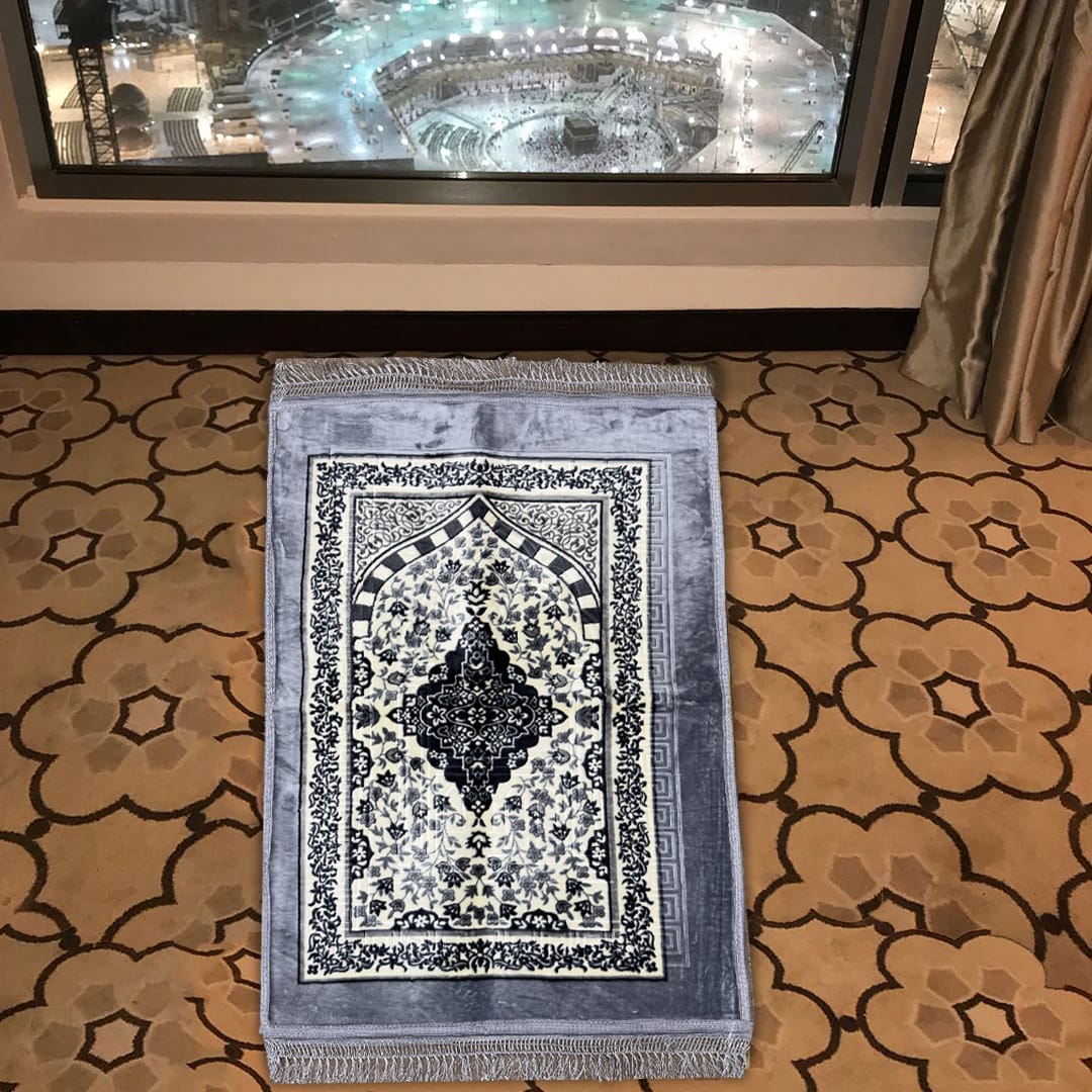 premium prayer mat black grey