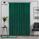 premium velvet curtain emerald green