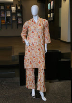 2 piece printed lawn suit terracotta suit.