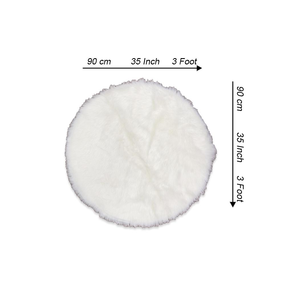 round shape furry rug 90cm