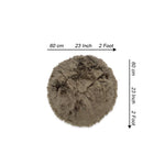 round shape furry rug 60cm brown