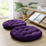 round shape velvet floor cushions pack of 2 grape