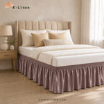 Satin Bed Skirt - Brown