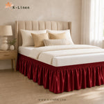 Satin Bed Skirt - Maroon