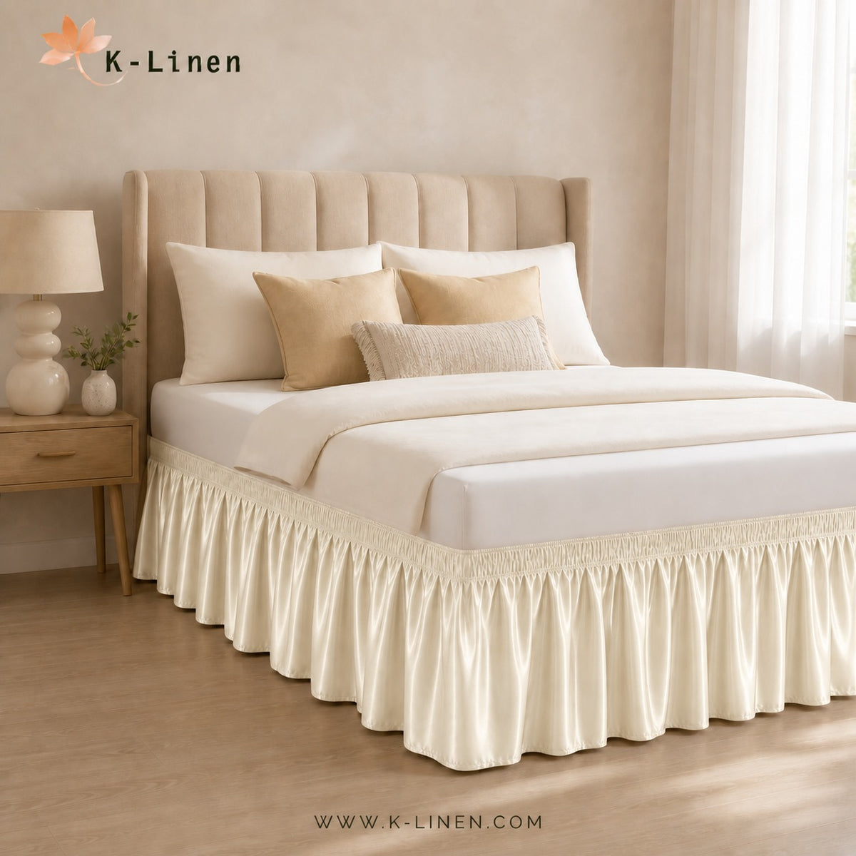 Satin Bed Skirt - Off-White
