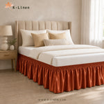 Satin Bed Skirt - Orange