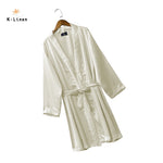 silk satin robe off white