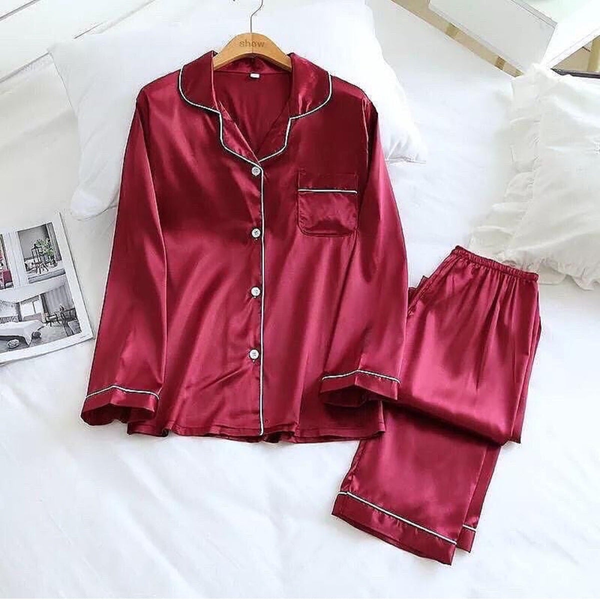 silk loungewear suit suit.