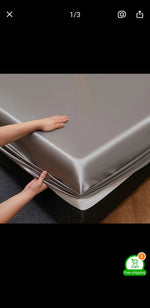 satin silk fitted sheet silver