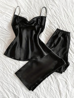 silk camisole pj set black camisole.
