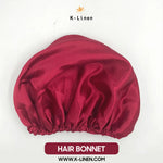 silk hair bonnet maroon