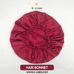 silk hair bonnet maroon