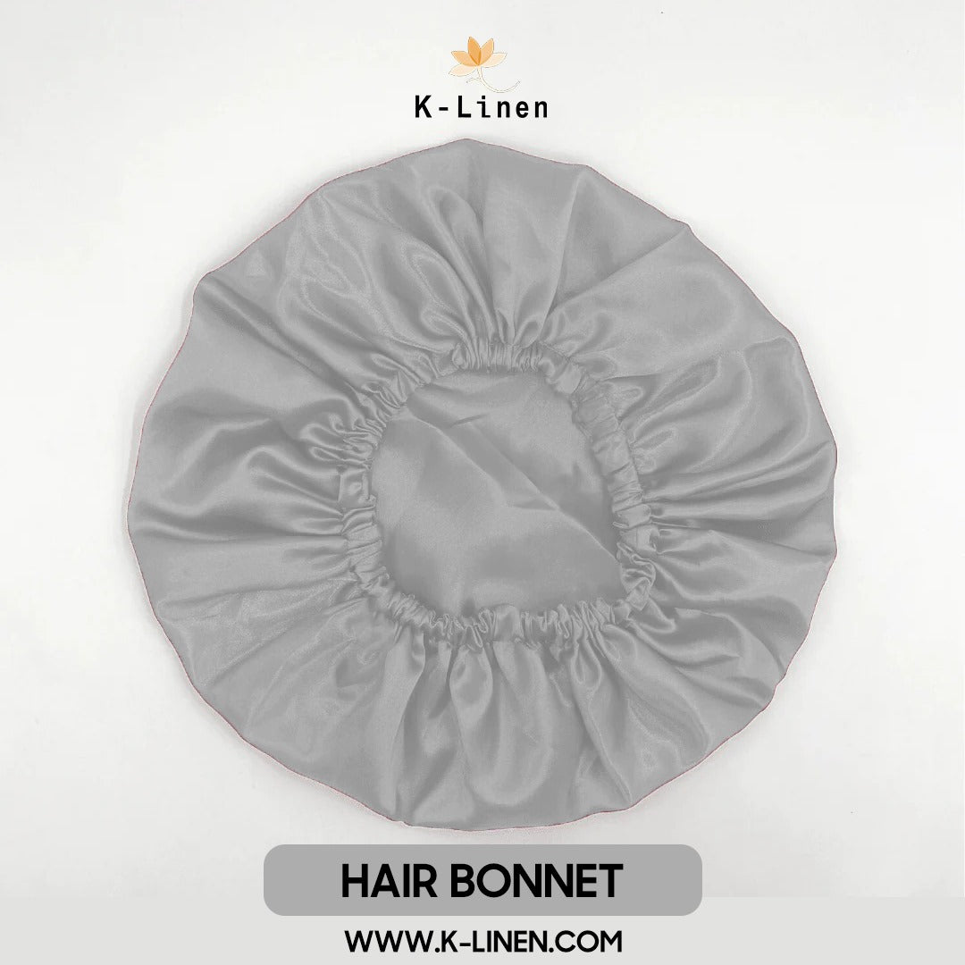 silk hair bonnet silver