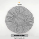silk hair bonnet silver
