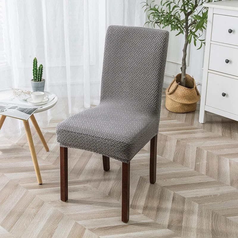 stripe jacquard chair covers grey