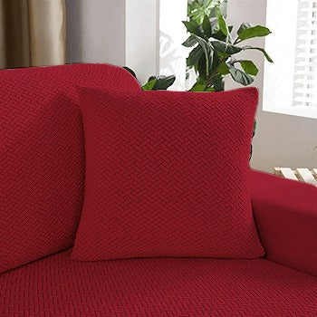 Stripe Jacquard Cushion Cover Maroon