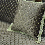 velvet heavy embroidered bed spread 4pcs grey