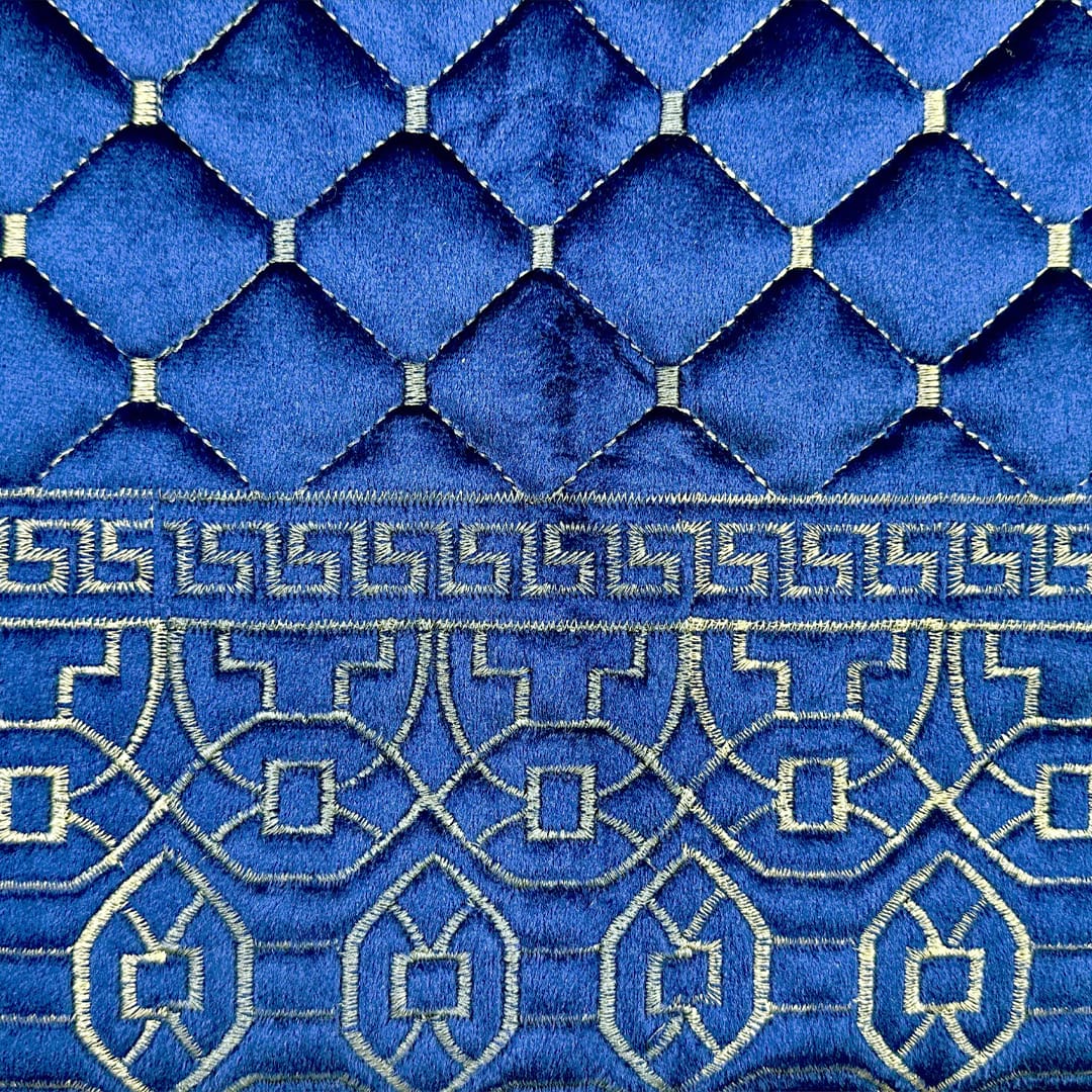 velvet heavy embroidered bed spread 4pcs blue