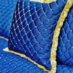 velvet heavy embroidered bed spread 4pcs blue