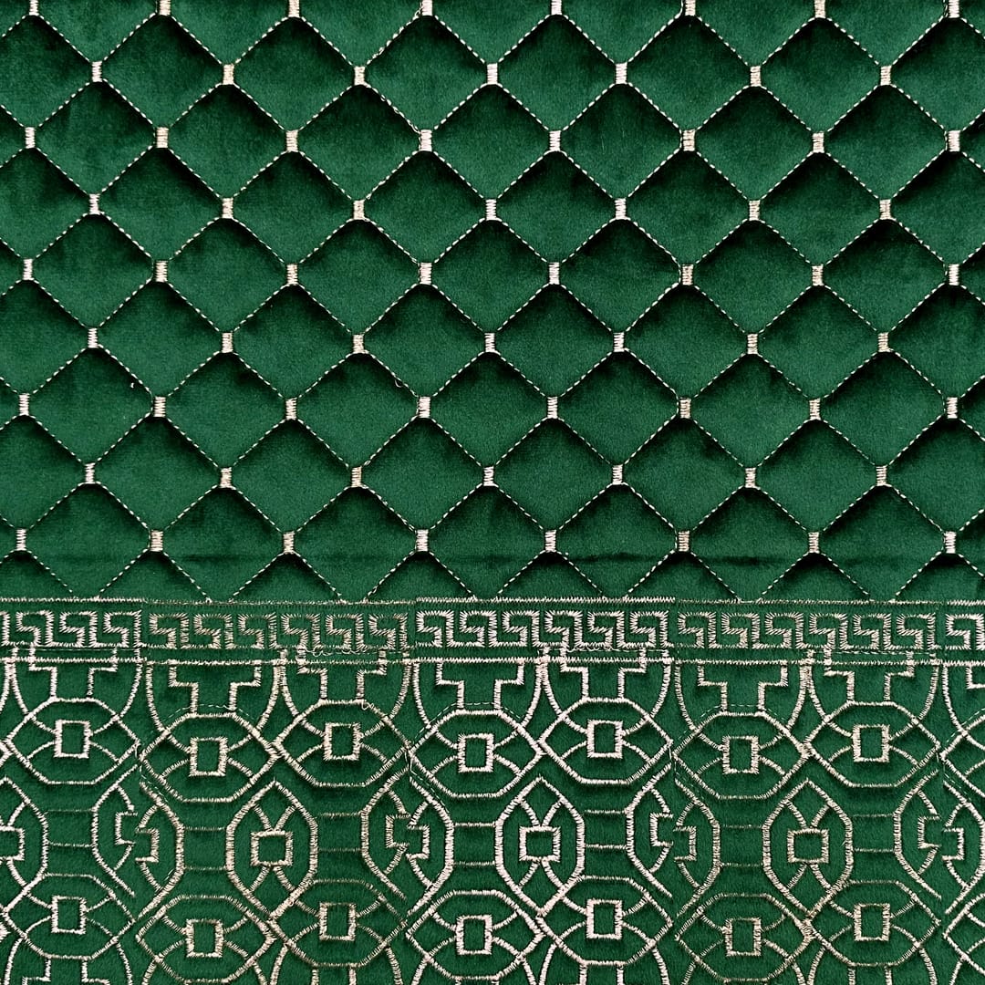 velvet heavy embroidered bed spread 4pcs green
