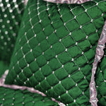 velvet heavy embroidered bed spread 4pcs green