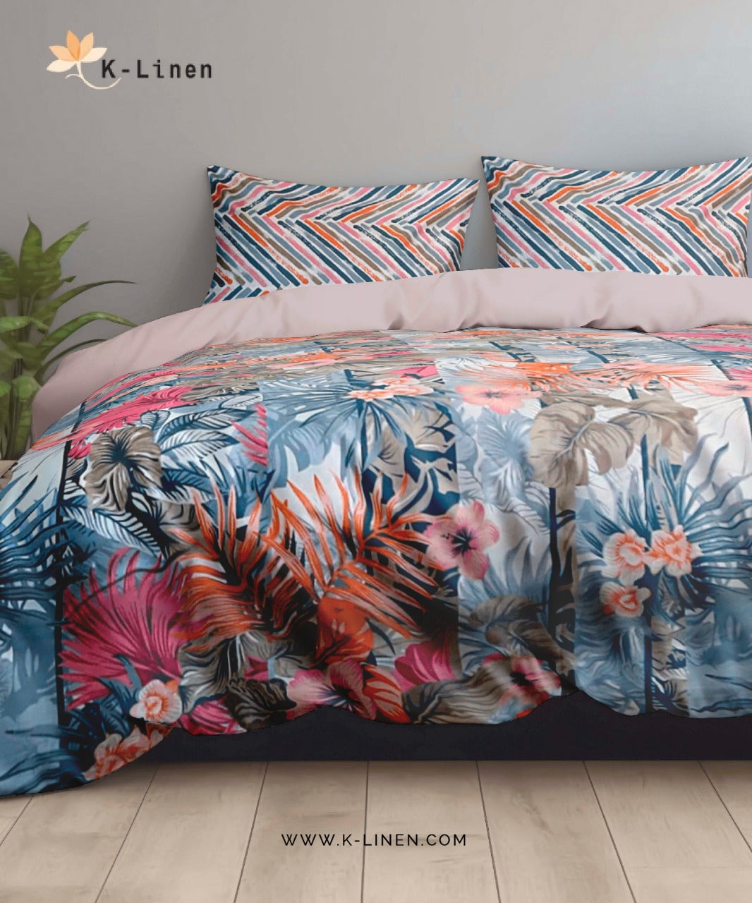 copy watercolor garden cotton bed sheet set 1 bed sheet set.