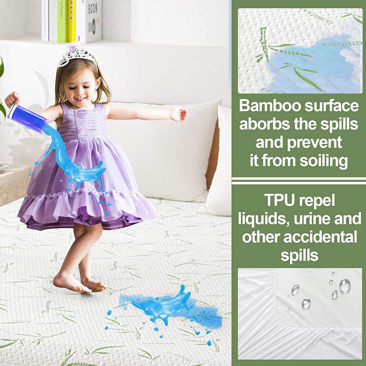 bamboo double bed water proof mattress protector mattress protector.