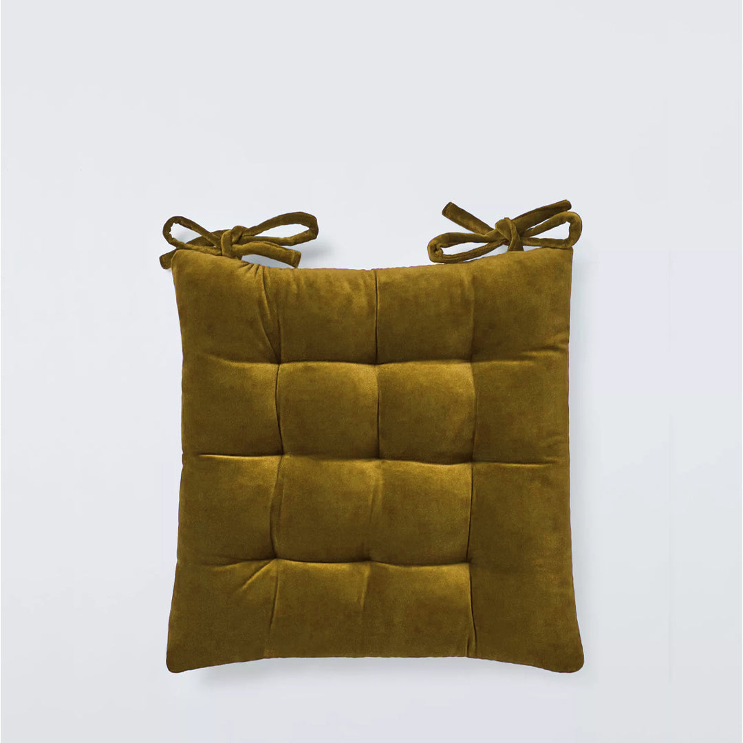 Velvet Chair Pad - Brown