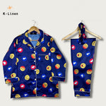 women silk loungewear suite emoji suit.