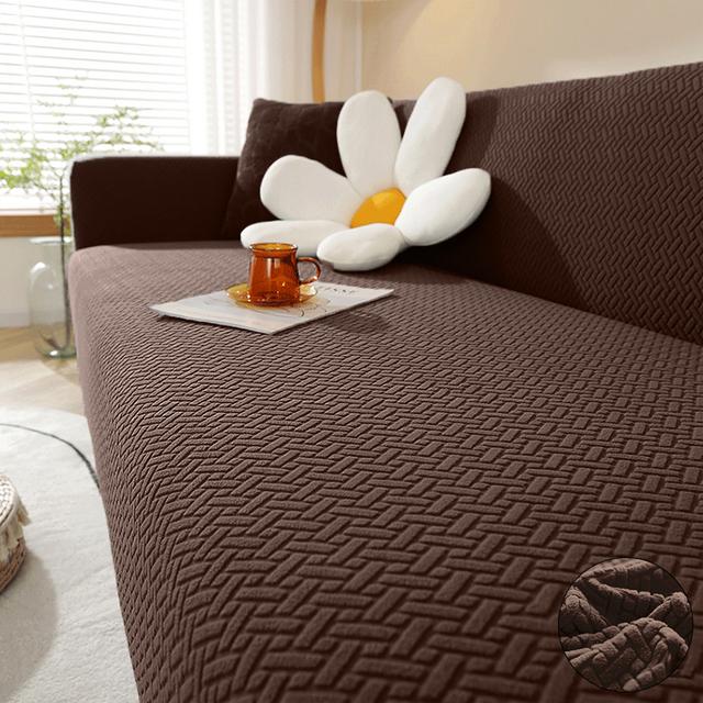 stripe jacquard l shape sofa cover brown sofa cover.